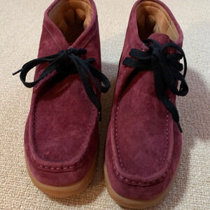 Hush Puppies Mens Bridgeport Wine Red Suede Chukka Boots US Size 9 M